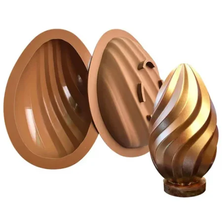 Easter Large Swirl Egg Shaped Chocolate Silicone Mould