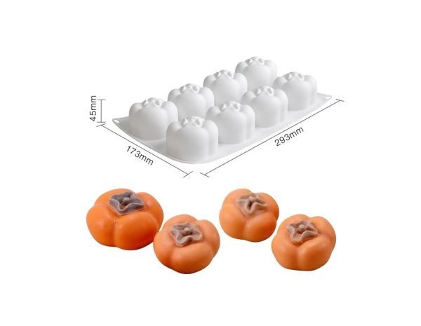 8 Cavity Tomato Shaped Ice Cream, Chocolate Silicone Mould 1pc - Image 2