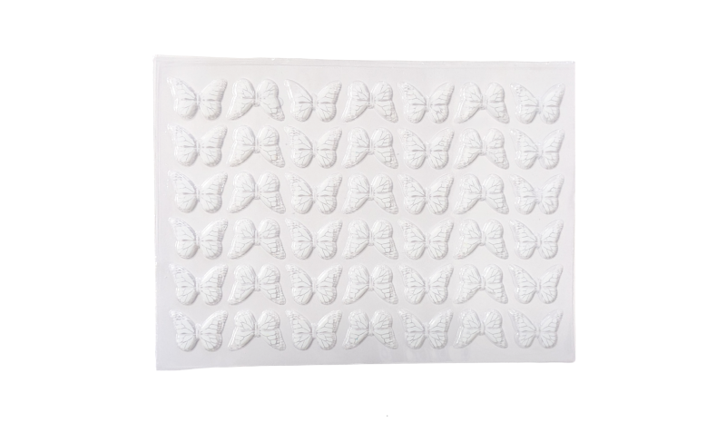 White Butterfly 42 Cavities Chocolate Transfer Sheet Disk