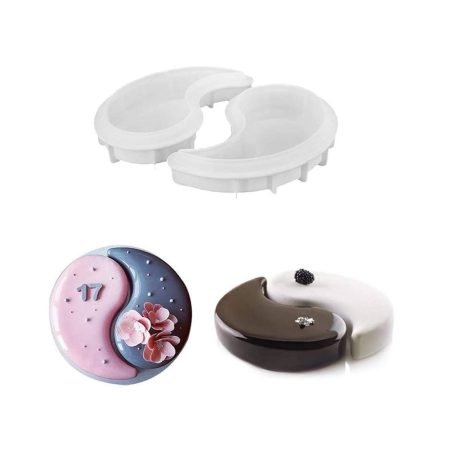 Yin Yang Shaped Cake,Chocolate,Jelly,Ice Cream Silicone Mould 1pc
