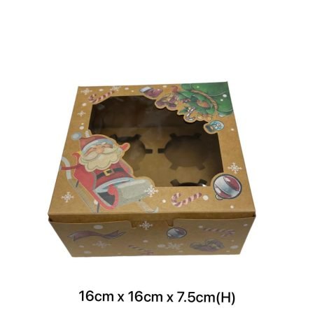 4 Pieces Christmas Cupcake Box