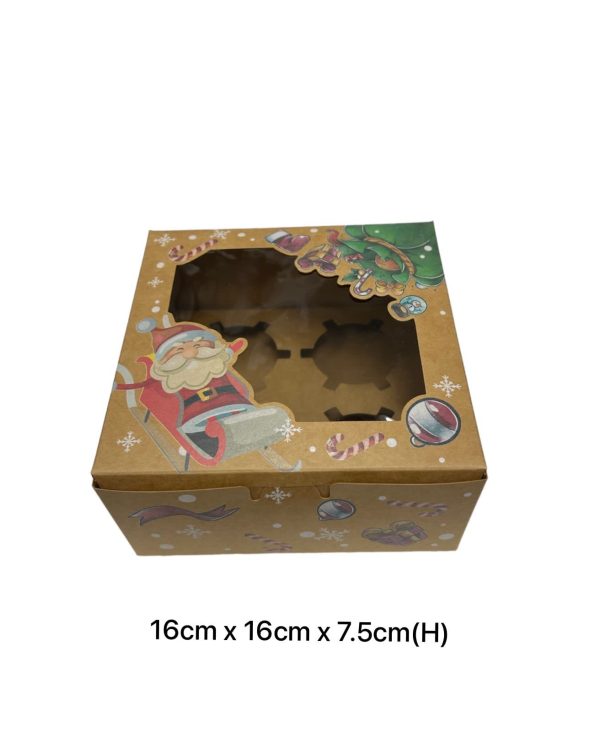 4 Pieces Christmas Cupcake Box