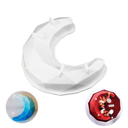 Large 3D Diamond Moon Silicone Mould 9inch X 4inch