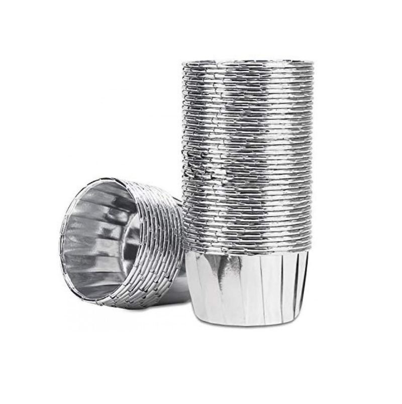 Cupcake Liners Silver 50pcs 4.5cm x 3.5cm