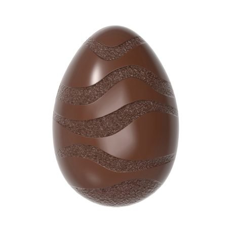 Chocolate World Polycarbonate Chocolate Mould Easter Egg With Wave Pattern CW12090