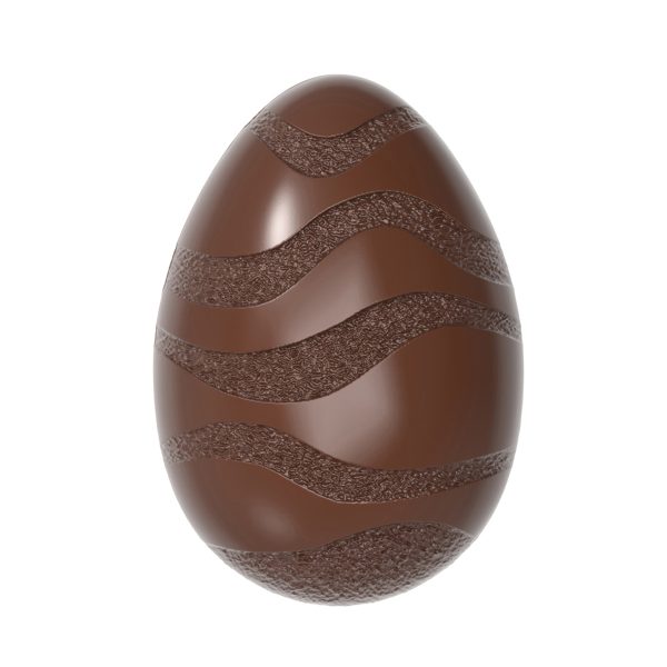 Chocolate World Polycarbonate Chocolate Mould Egg With Wave Pattern CW12090