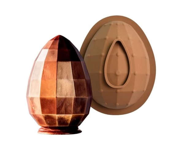 Large Half Crystal Egg Shaped Chocolate Silicone Mould