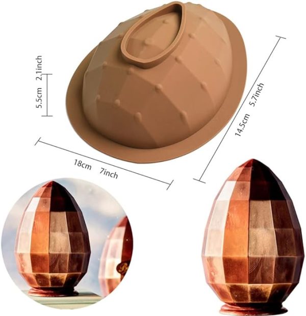 Large Half Crystal Egg Shaped Chocolate Silicone Mould - Image 2