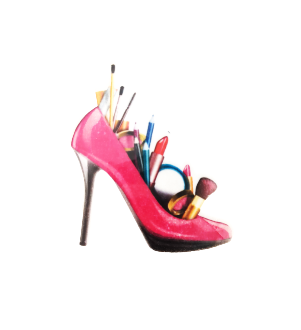 Edible Pre Cut Wafer Paper - High Heels Makeup Set 13cm x 10.5cm