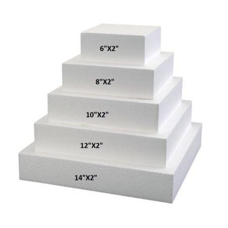 Styrofoam Square 2inches(5cm) Height Cakes Dummy