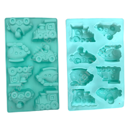 Train Car Airplane Silicone Cake Decorating Mould
