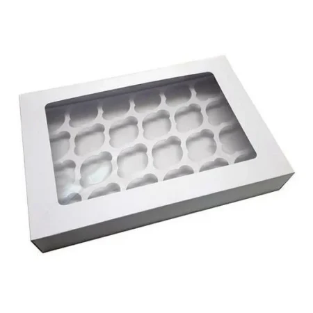 Cupcake Box White 24 Holes