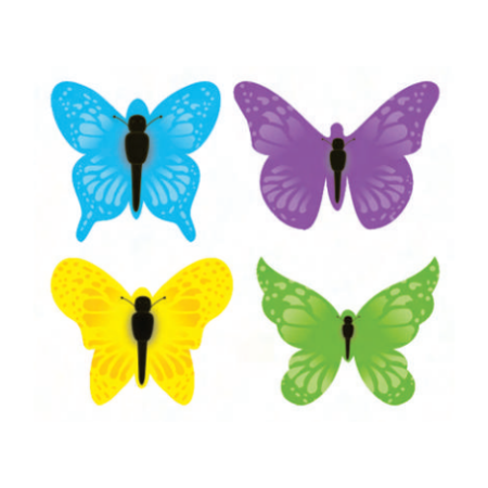 Edible Pre Cut Wafer Paper -  Colourful Butterflies Set Per Pack 18pcs