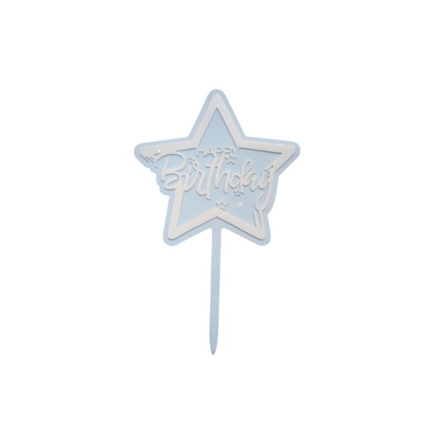 Happy Birthday Blue star cake topper