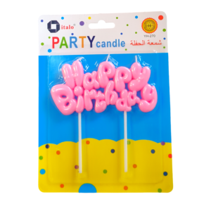 Pink Colour Birthday Candle