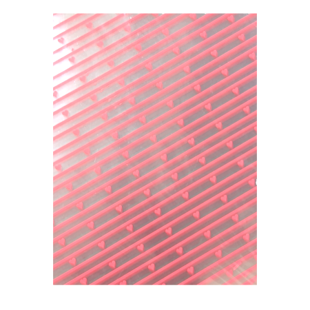 Chocolate Transfer Sheet A3 Pink Strips with Heart