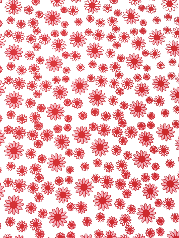 Red Colour Flowers Transfer Sheets