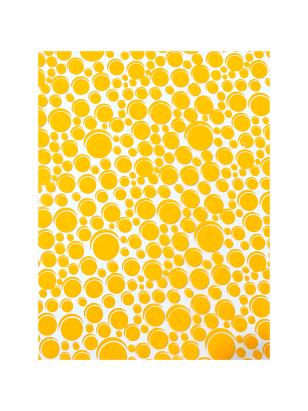 Yellow bubble chocolate transfer sheet