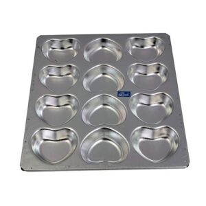 Lightweight Aluminium 12 Cavities Heart Shape Cupcake Muffin Tray