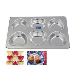 Lightweight Aluminium 6 Cavities Heart Shape Cupcake Muffin tray