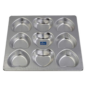 Lightweight Aluminium 9 Cavities Heart Shape Cupcake Muffin Tray