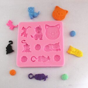 Set OF Kitten Silicone Fondant Mould