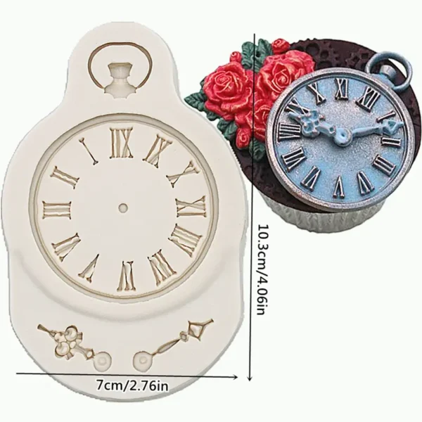 Vintage Pocket Clock Watch Silicone Mould 2