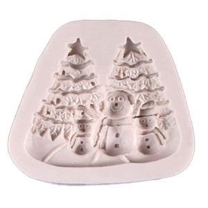 Christmas-Tree-Snowman-Shape-Silicone-Fondant-Mould