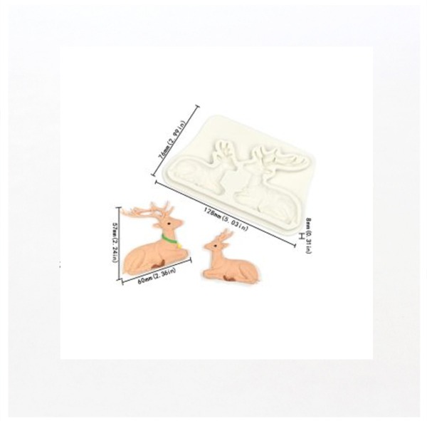 Deer shape silicone mould size