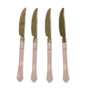 Gold coated pink colour handle spoon