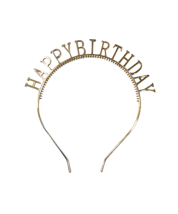Gold Happy Birthday Crown headband