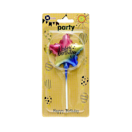 Multi Colour Star Shape Birthday Candle