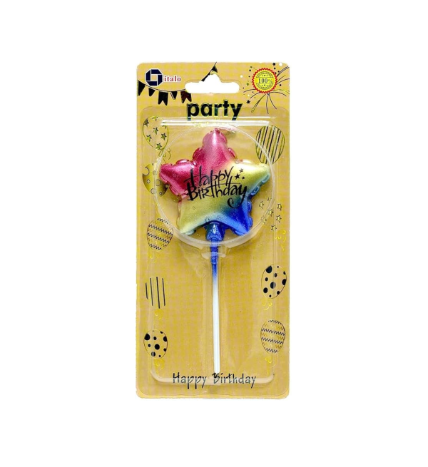 Multi Colour Star Shape Birthday Candle