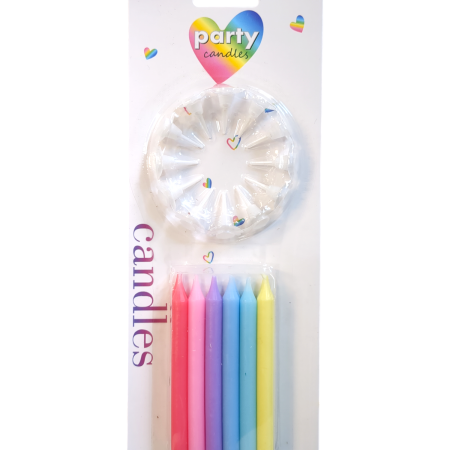 12-Pieces Multi Colour Birthday Candles with handle