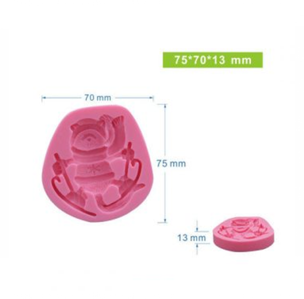 Skating bear shape silicone mould 2