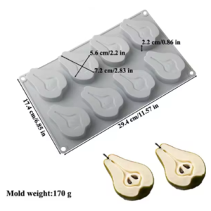 Half Pear shape silicone mould