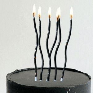 bLACK WITH GOLD DOTS CANDLES