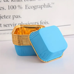 Blue Colour square shape cupcake liner