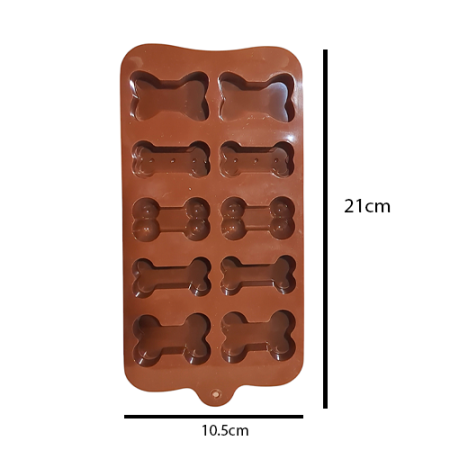 Bone shape silicone mould size