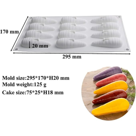 Carrot shape mould size