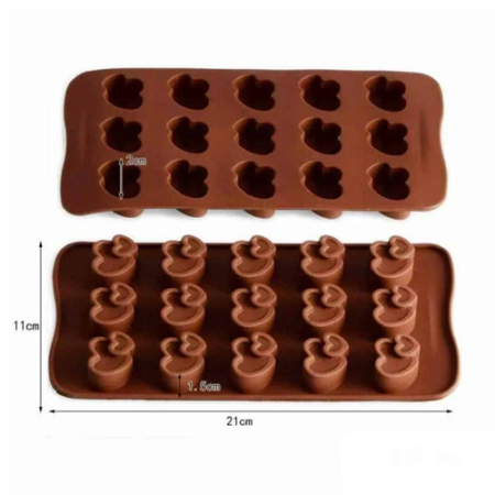Double heart shape silicone mould size