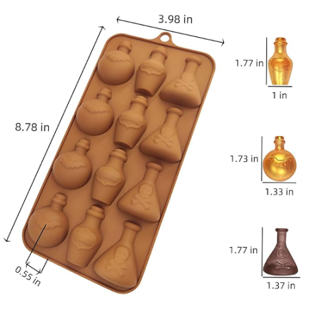 Halloween poison bottle silicone mould 2