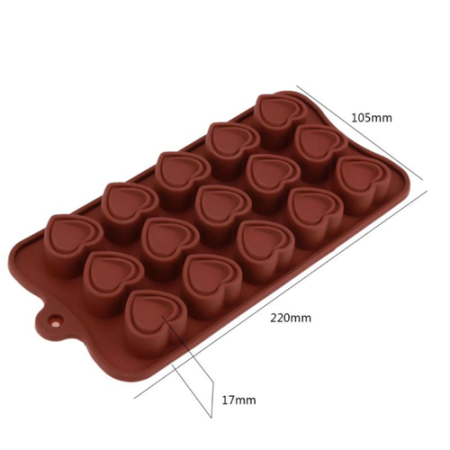 Heart shape silicone mould size