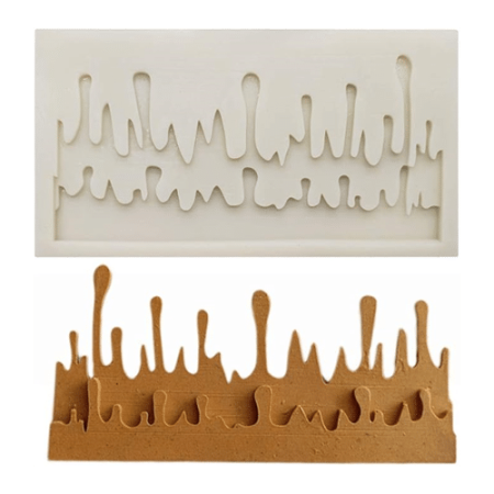 Melted Cream Cake Border Mould 3D Shape Silicone Fondant Mould
