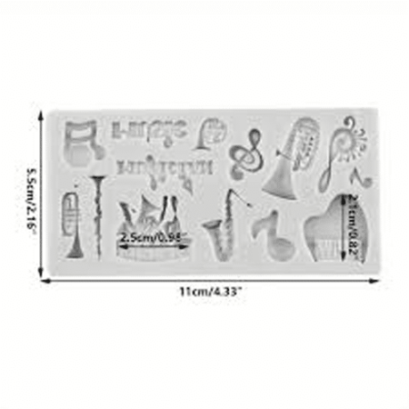 Music Instruments Music Theme 3D Shape Silicone Fondant Mould