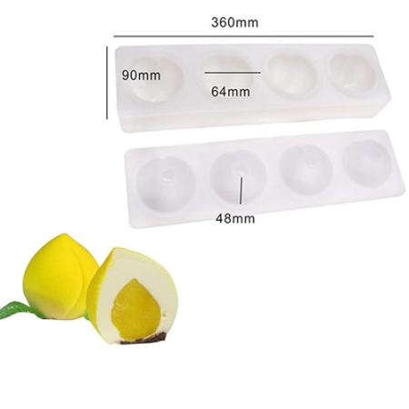 Peach fruit shape silicvone moulkd 1`