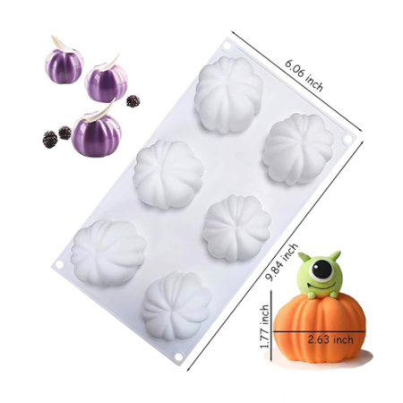 Pumpkin shape silicone mould size