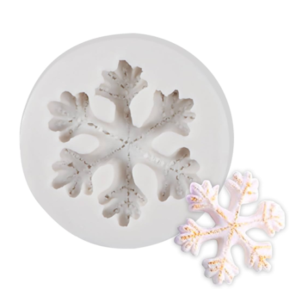 Snowflake shape silicone fondant mould