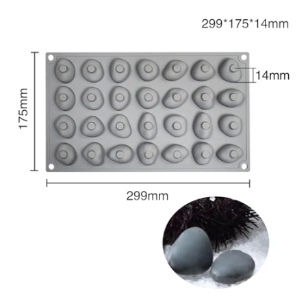 Stone shape silicone mould size