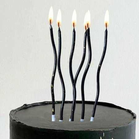 bLACK WITH GOLD DOTS CANDLES